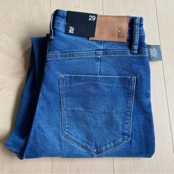 NWT MILE END jeans blue stretchy high rise waist straight leg Vintage Modern 29 - Picture 3 of 13